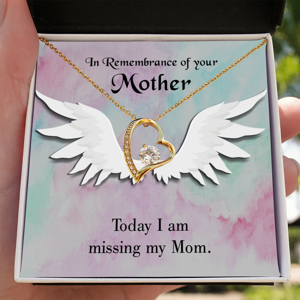 To Mom Remembrance Message Missing My Mom Forever Necklace w Message Card-Express Your Love Gifts