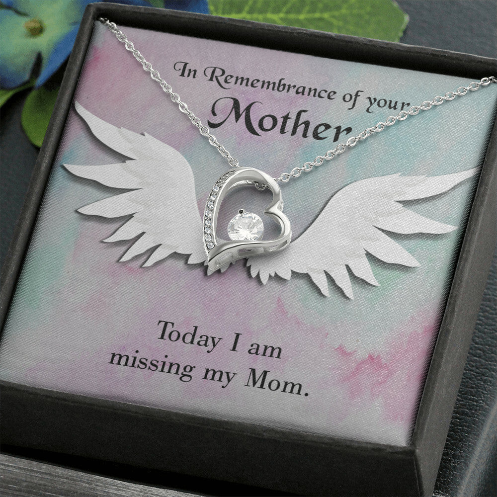 To Mom Remembrance Message Missing My Mom Forever Necklace w Message Card-Express Your Love Gifts