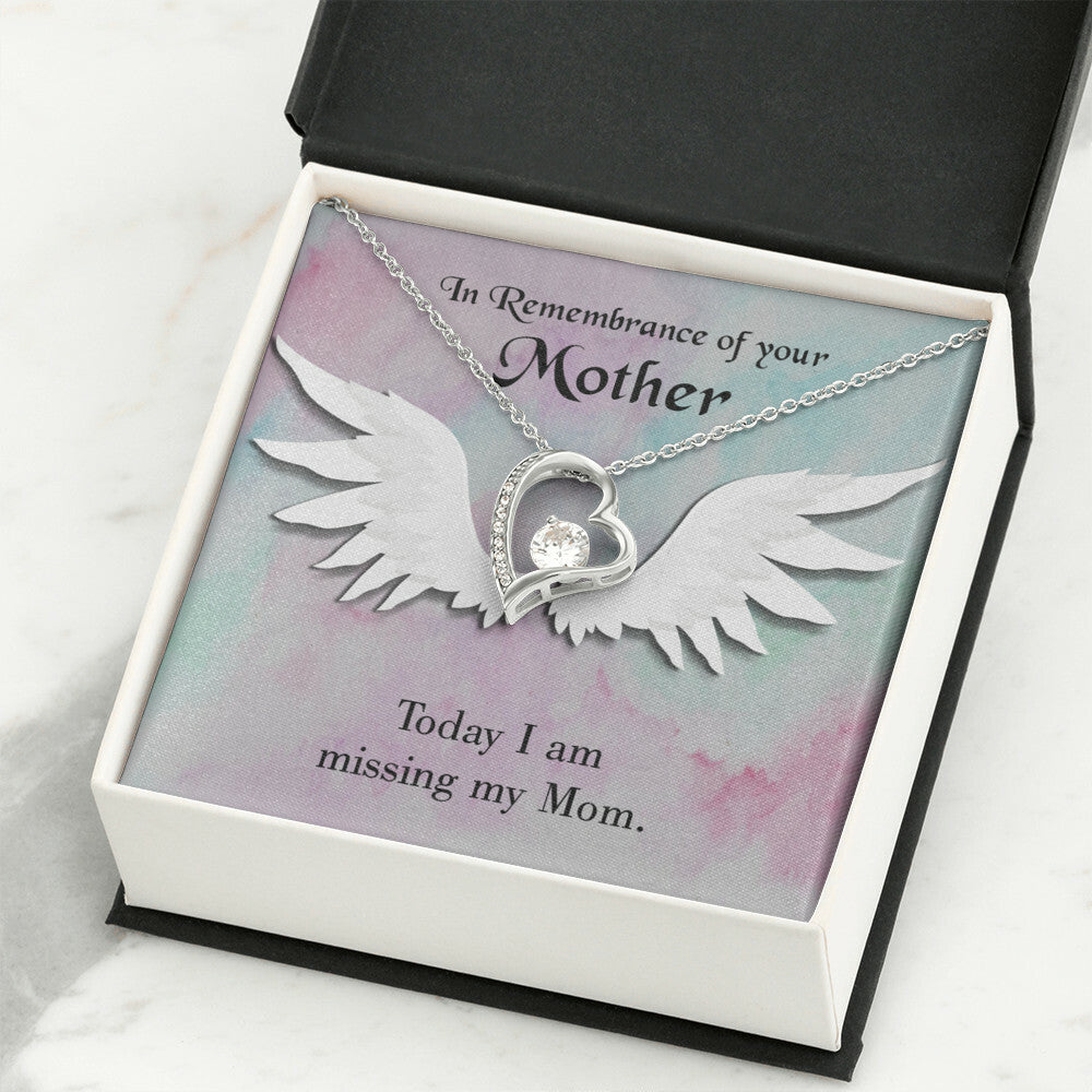 To Mom Remembrance Message Missing My Mom Forever Necklace w Message Card-Express Your Love Gifts