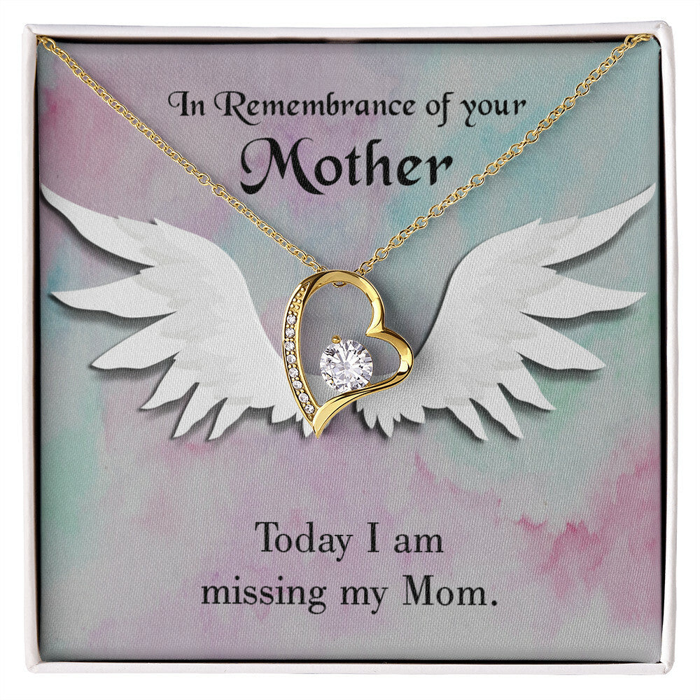 To Mom Remembrance Message Missing My Mom Forever Necklace w Message Card-Express Your Love Gifts