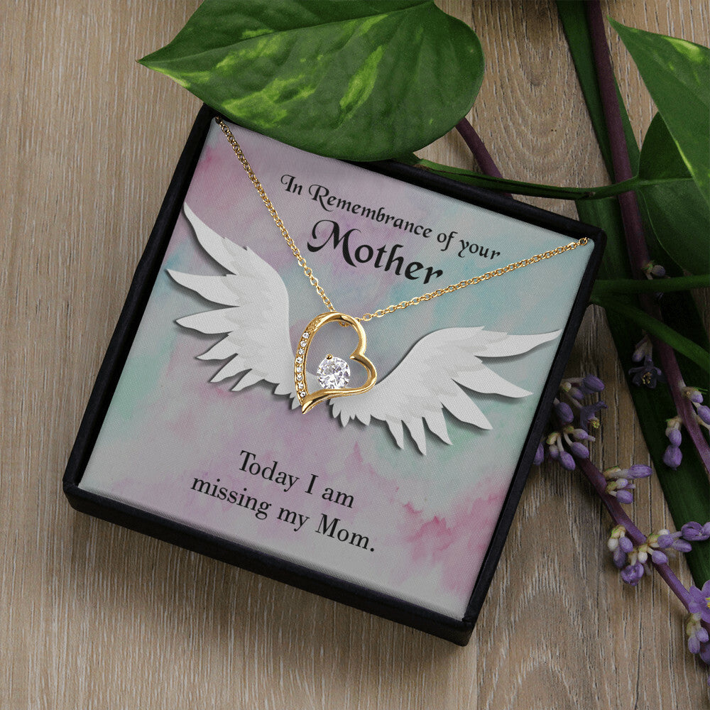 To Mom Remembrance Message Missing My Mom Forever Necklace w Message Card-Express Your Love Gifts