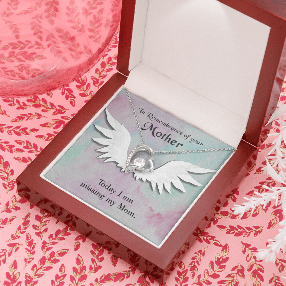 To Mom Remembrance Message Missing My Mom Forever Necklace w Message Card-Express Your Love Gifts