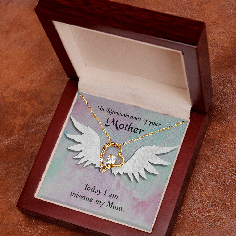 To Mom Remembrance Message Missing My Mom Forever Necklace w Message Card-Express Your Love Gifts