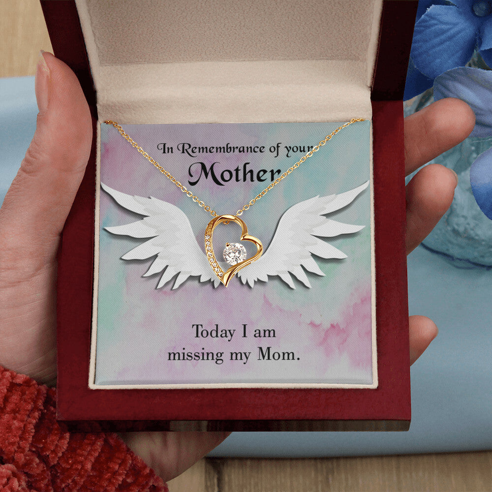 To Mom Remembrance Message Missing My Mom Forever Necklace w Message Card-Express Your Love Gifts