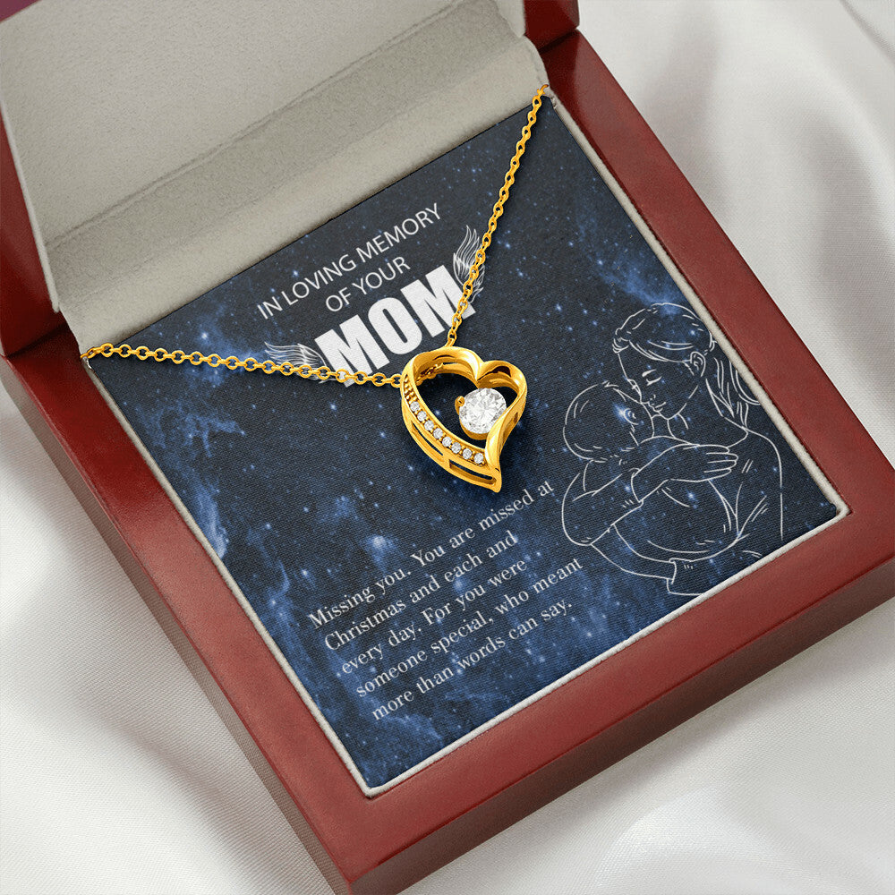 To Mom Remembrance Message Missing You Forever Necklace w Message Card-Express Your Love Gifts