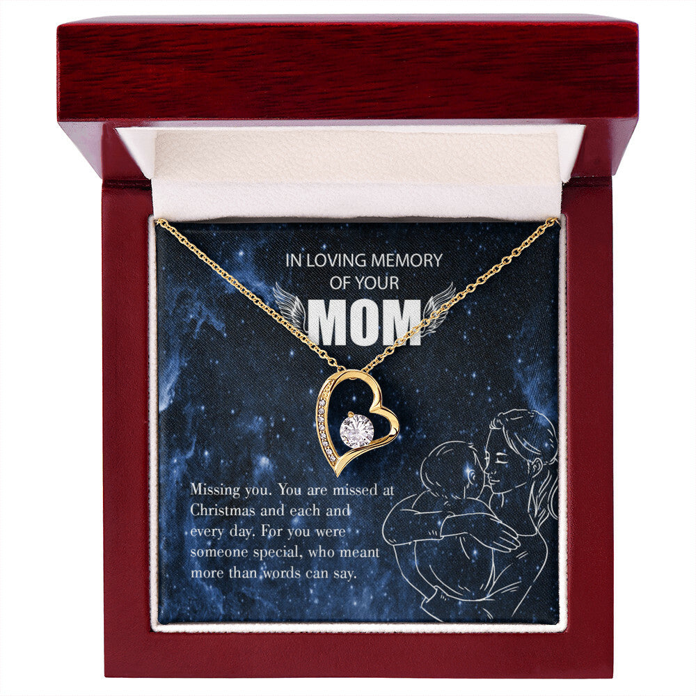 To Mom Remembrance Message Missing You Forever Necklace w Message Card-Express Your Love Gifts