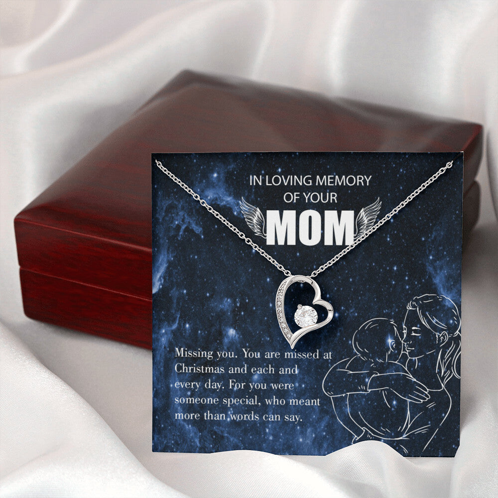 To Mom Remembrance Message Missing You Forever Necklace w Message Card-Express Your Love Gifts