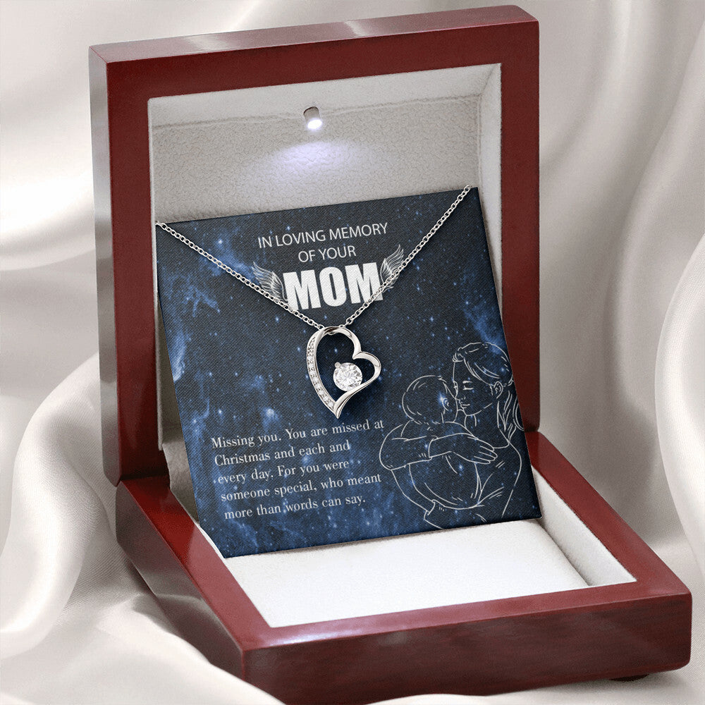 To Mom Remembrance Message Missing You Forever Necklace w Message Card-Express Your Love Gifts