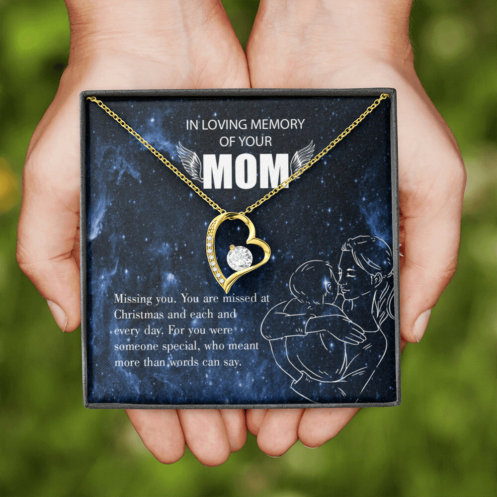 To Mom Remembrance Message Missing You Forever Necklace w Message Card-Express Your Love Gifts