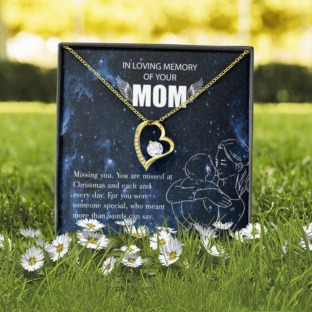 To Mom Remembrance Message Missing You Forever Necklace w Message Card-Express Your Love Gifts