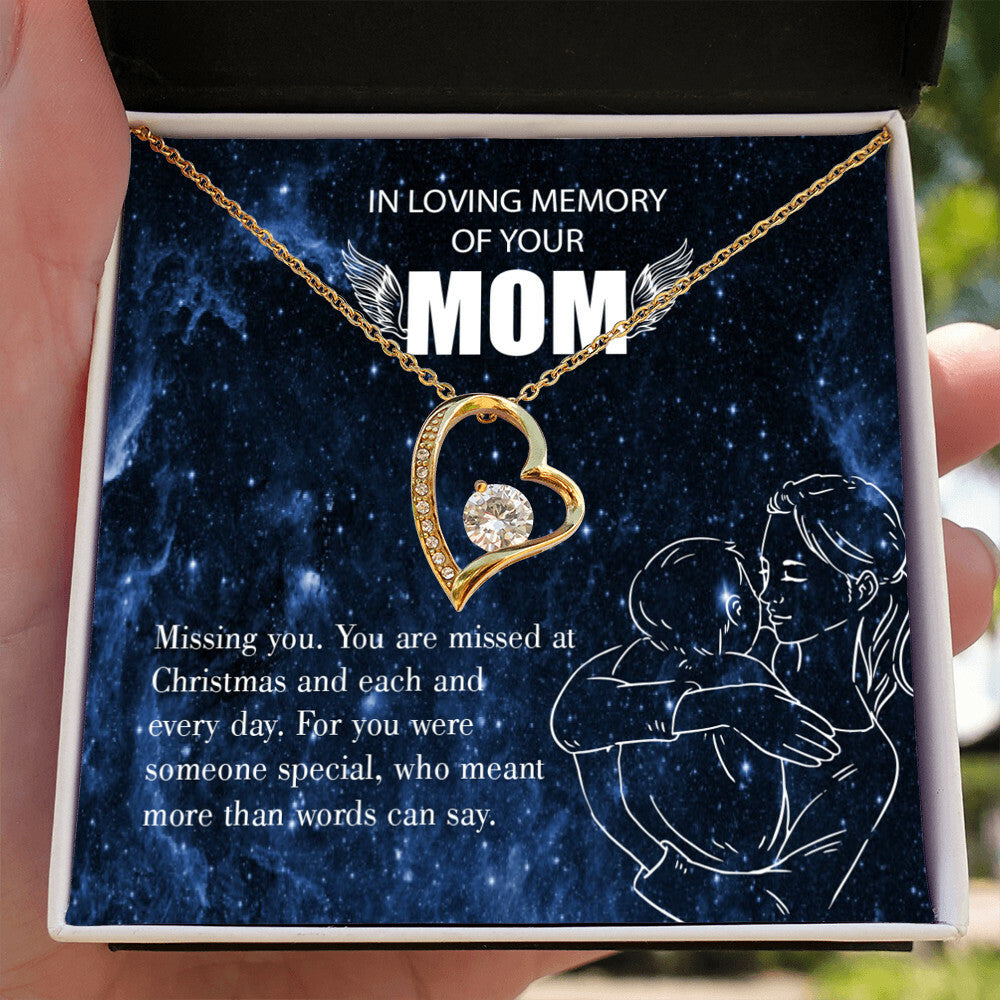 To Mom Remembrance Message Missing You Forever Necklace w Message Card-Express Your Love Gifts