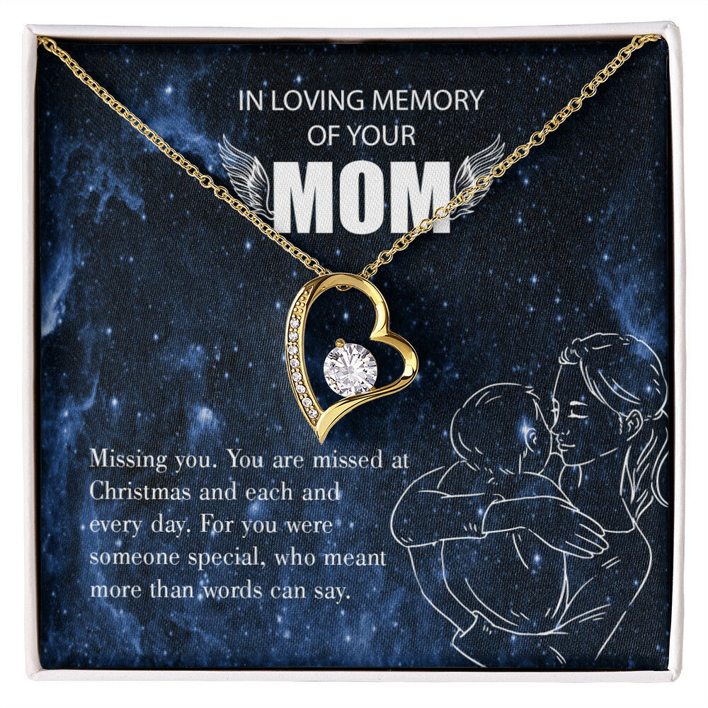 To Mom Remembrance Message Missing You Forever Necklace w Message Card-Express Your Love Gifts