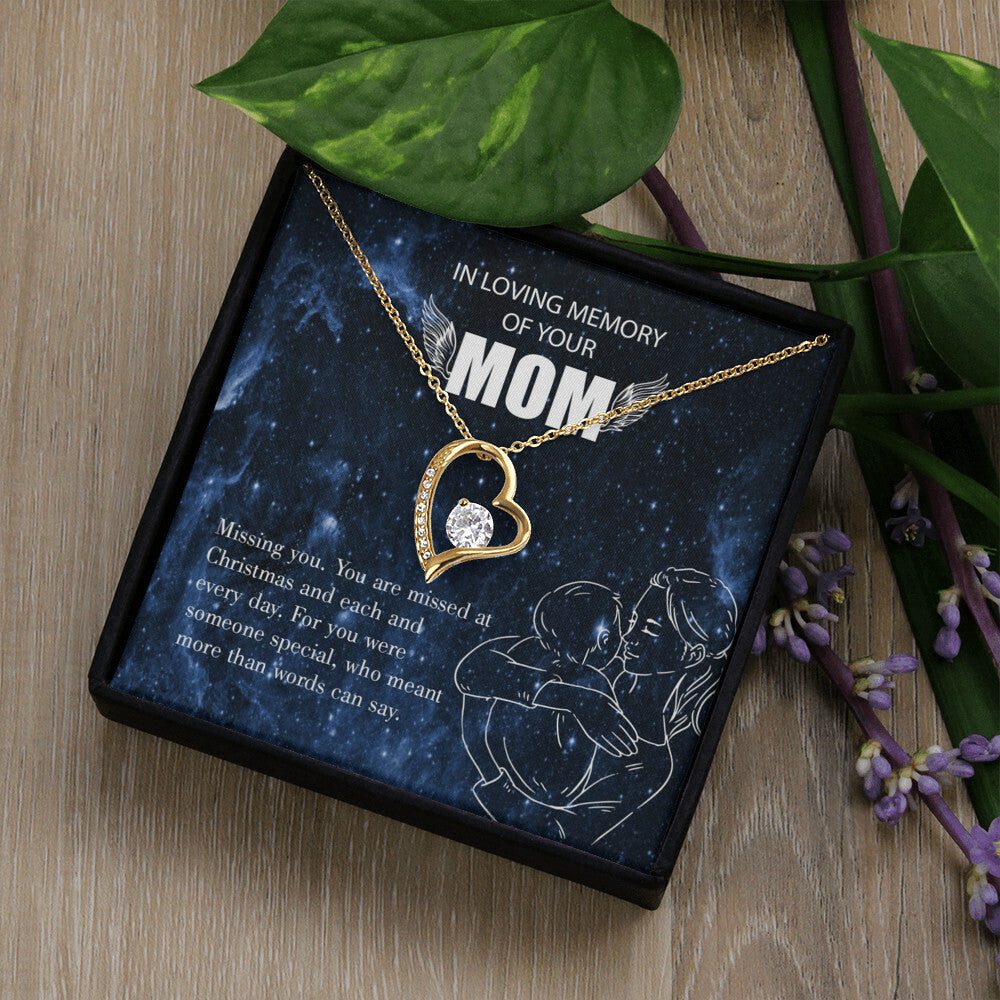 To Mom Remembrance Message Missing You Forever Necklace w Message Card-Express Your Love Gifts