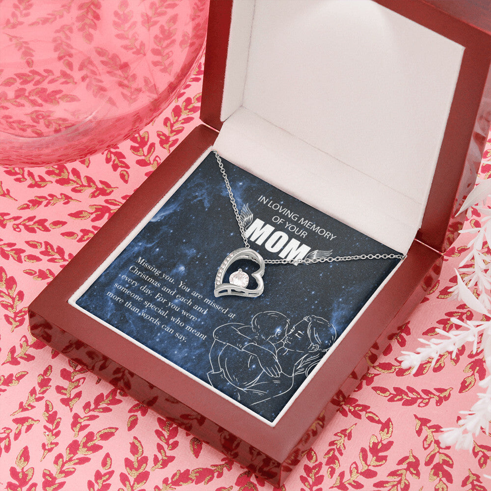 To Mom Remembrance Message Missing You Forever Necklace w Message Card-Express Your Love Gifts