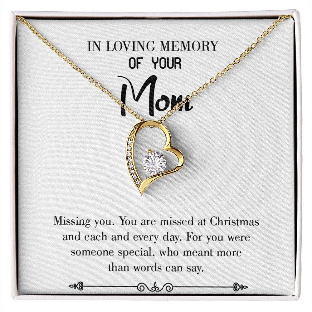 To Mom Remembrance Message Missing You White Forever Necklace w Message Card-Express Your Love Gifts