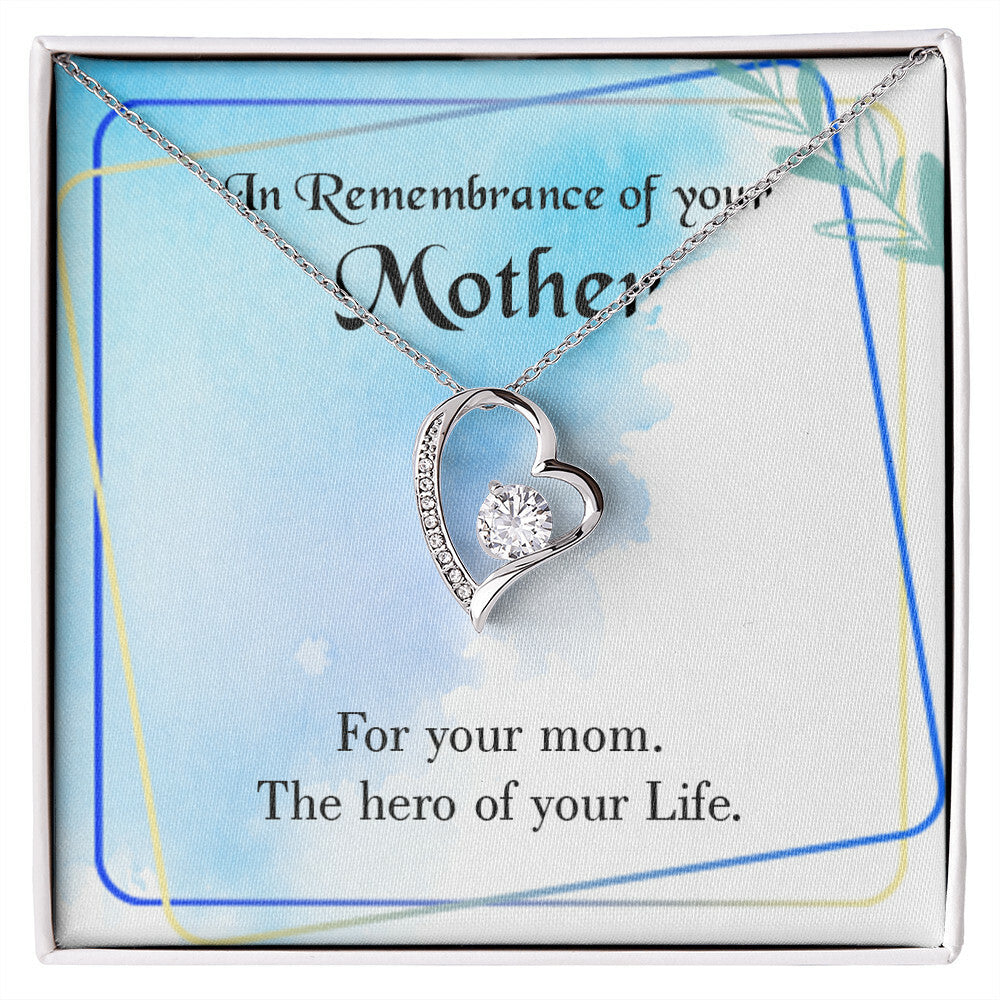 To Mom Remembrance Message Mom Hero Forever Necklace w Message Card-Express Your Love Gifts