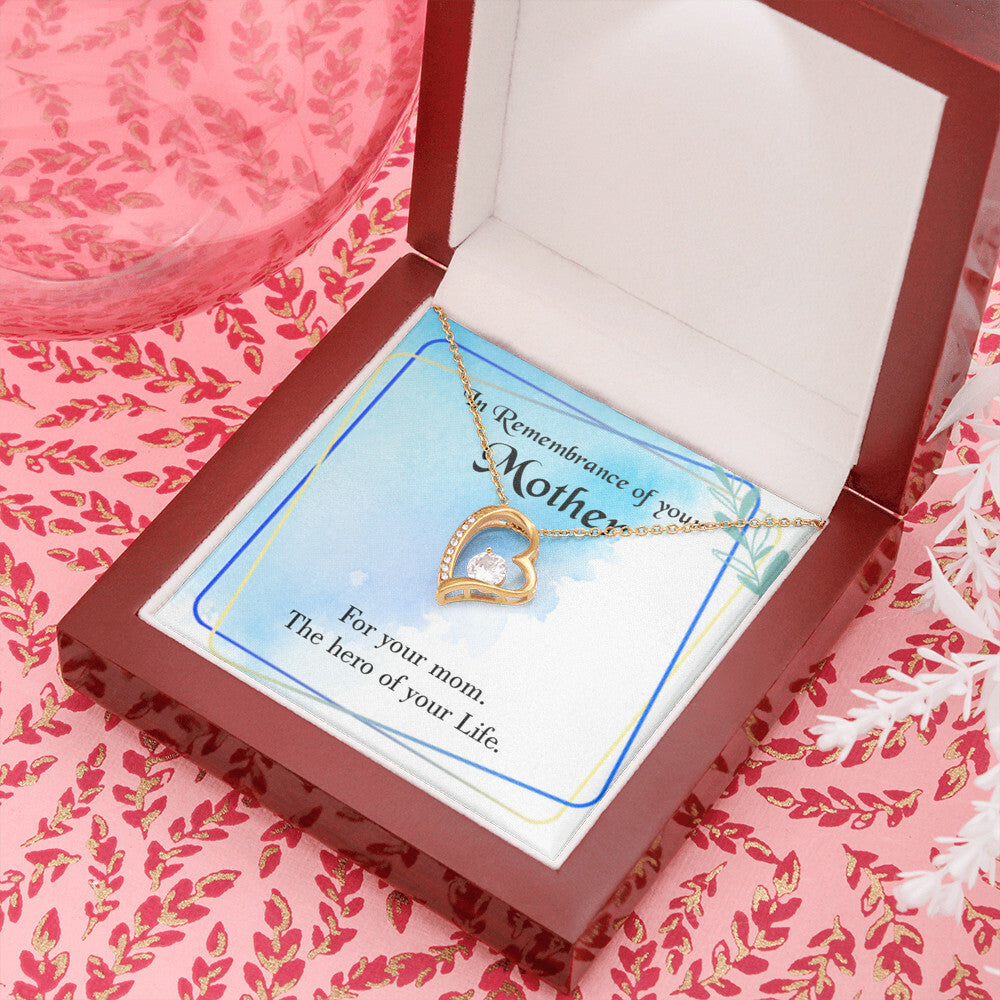 To Mom Remembrance Message Mom Hero Forever Necklace w Message Card-Express Your Love Gifts