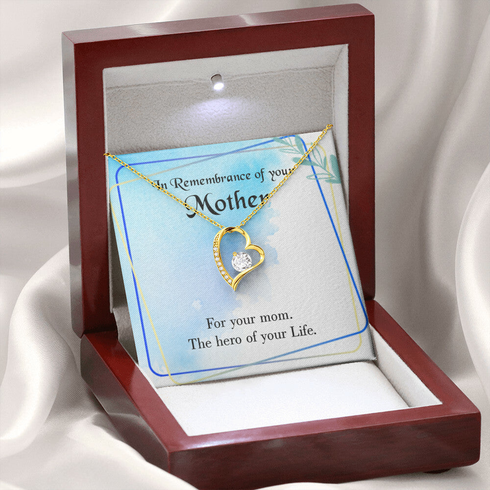 To Mom Remembrance Message Mom Hero Forever Necklace w Message Card-Express Your Love Gifts