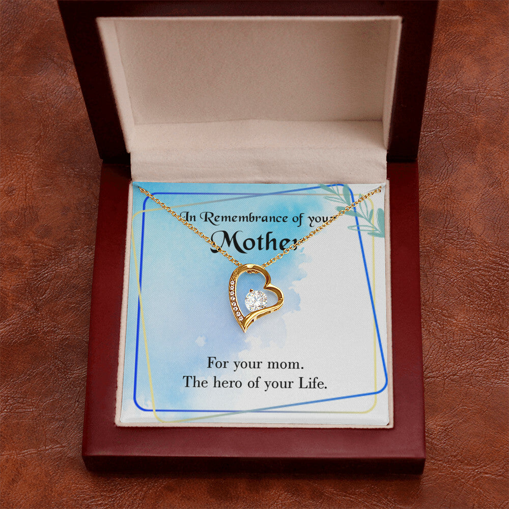 To Mom Remembrance Message Mom Hero Forever Necklace w Message Card-Express Your Love Gifts