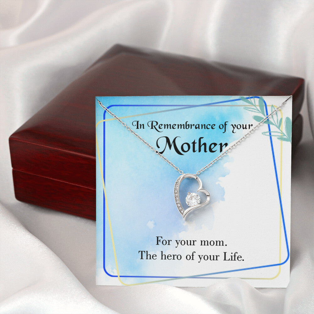 To Mom Remembrance Message Mom Hero Forever Necklace w Message Card-Express Your Love Gifts