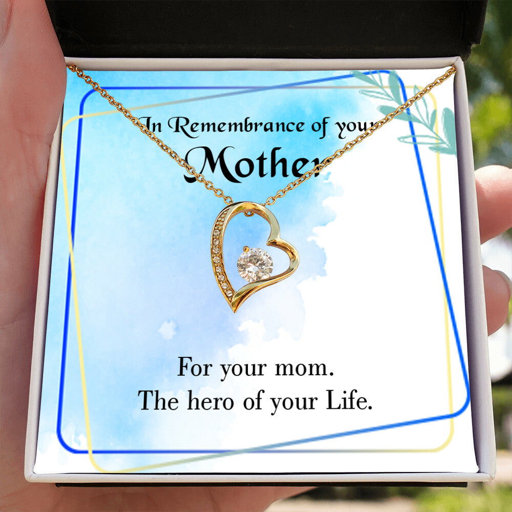 To Mom Remembrance Message Mom Hero Forever Necklace w Message Card-Express Your Love Gifts