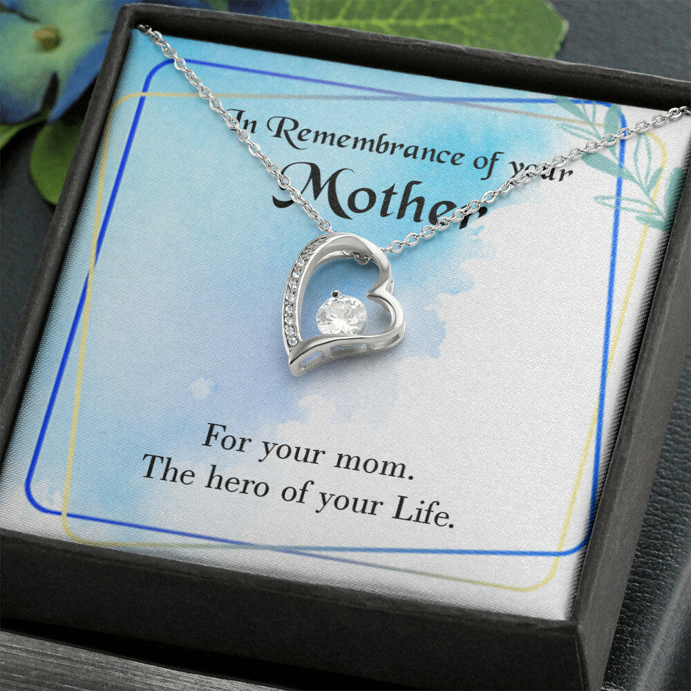 To Mom Remembrance Message Mom Hero Forever Necklace w Message Card-Express Your Love Gifts