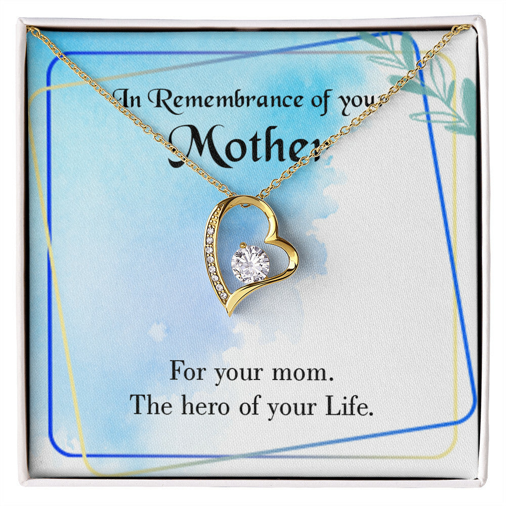 To Mom Remembrance Message Mom Hero Forever Necklace w Message Card-Express Your Love Gifts