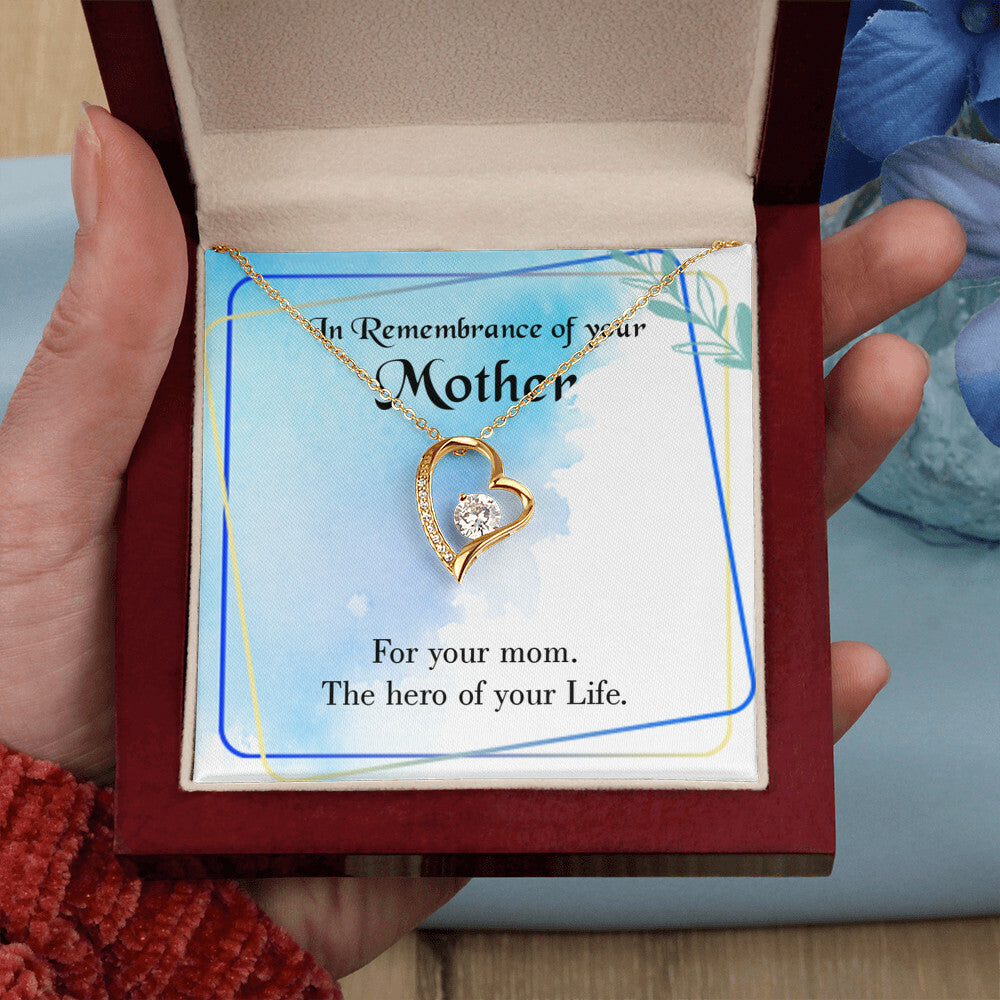 To Mom Remembrance Message Mom Hero Forever Necklace w Message Card-Express Your Love Gifts