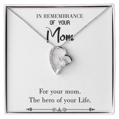 To Mom Remembrance Message Mom Hero White Forever Necklace w Message Card-Express Your Love Gifts