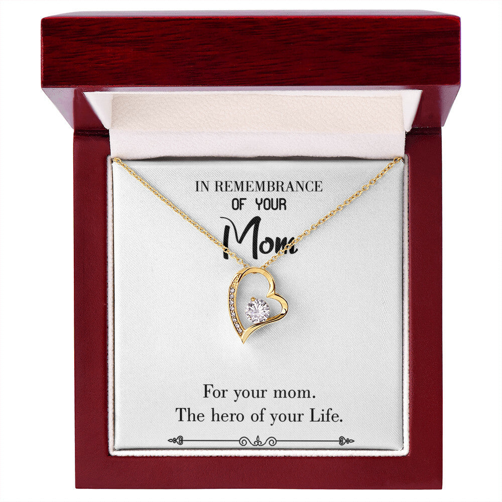 To Mom Remembrance Message Mom Hero White Forever Necklace w Message Card-Express Your Love Gifts