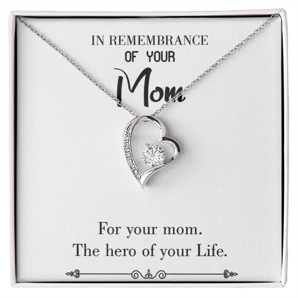 To Mom Remembrance Message Mom Hero White Forever Necklace w Message Card-Express Your Love Gifts