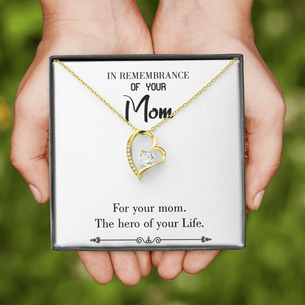 To Mom Remembrance Message Mom Hero White Forever Necklace w Message Card-Express Your Love Gifts