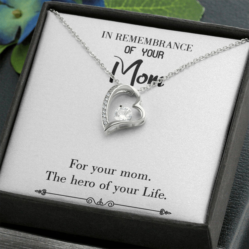 To Mom Remembrance Message Mom Hero White Forever Necklace w Message Card-Express Your Love Gifts