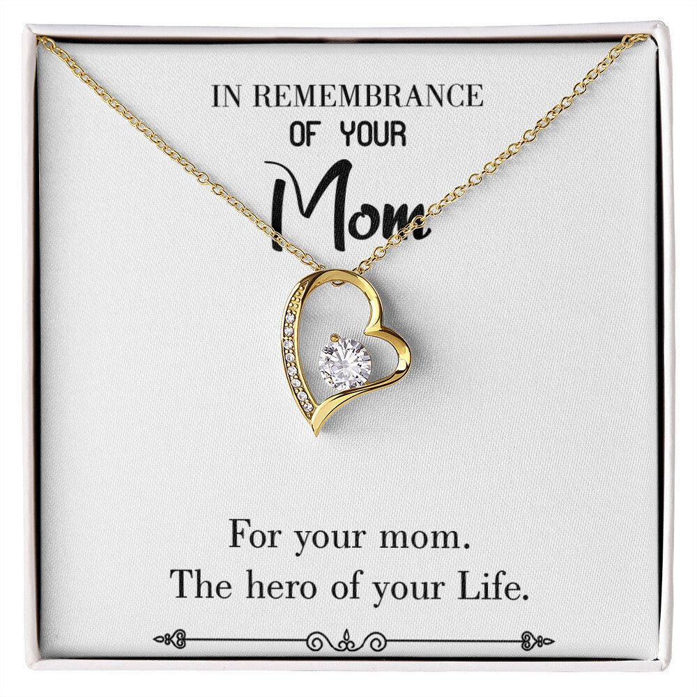 To Mom Remembrance Message Mom Hero White Forever Necklace w Message Card-Express Your Love Gifts