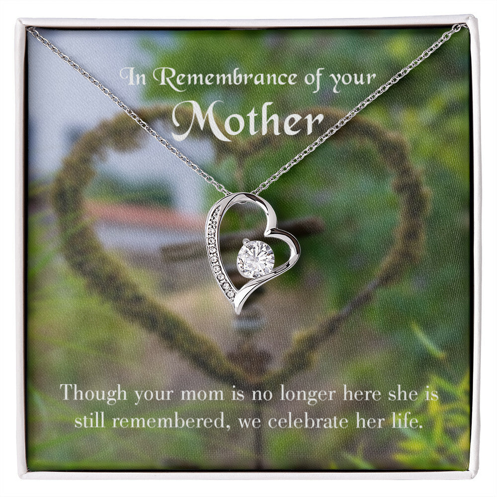 To Mom Remembrance Message Mom no Longer Here Forever Necklace w Message Card-Express Your Love Gifts