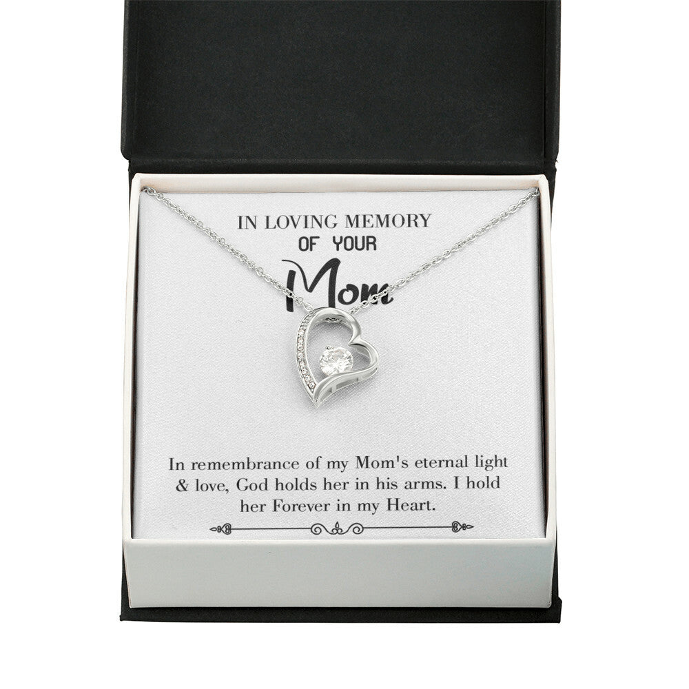 To Mom Remembrance Message Mom's Eternal Light White Forever Necklace w Message Card-Express Your Love Gifts