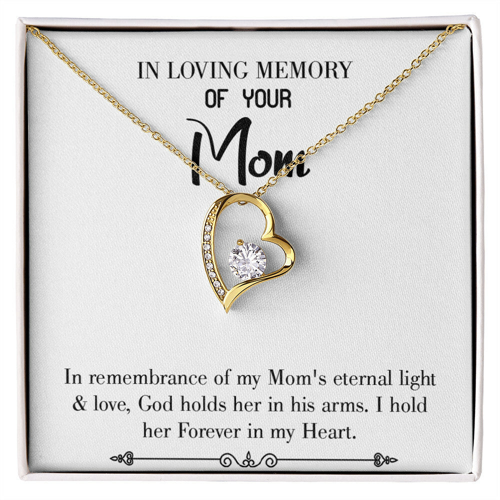 To Mom Remembrance Message Mom's Eternal Light White Forever Necklace w Message Card-Express Your Love Gifts