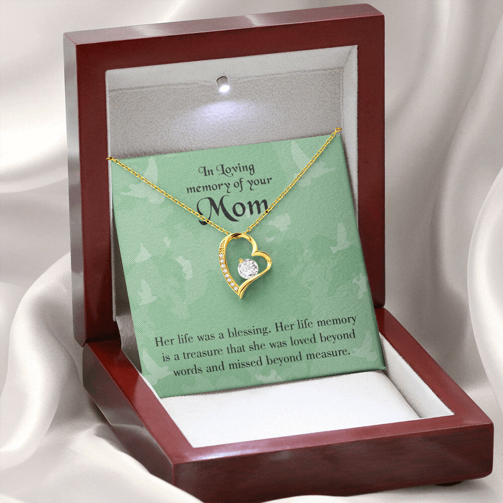 To Mom Remembrance Message Mom's Life a Blessing Forever Necklace w Message Card-Express Your Love Gifts