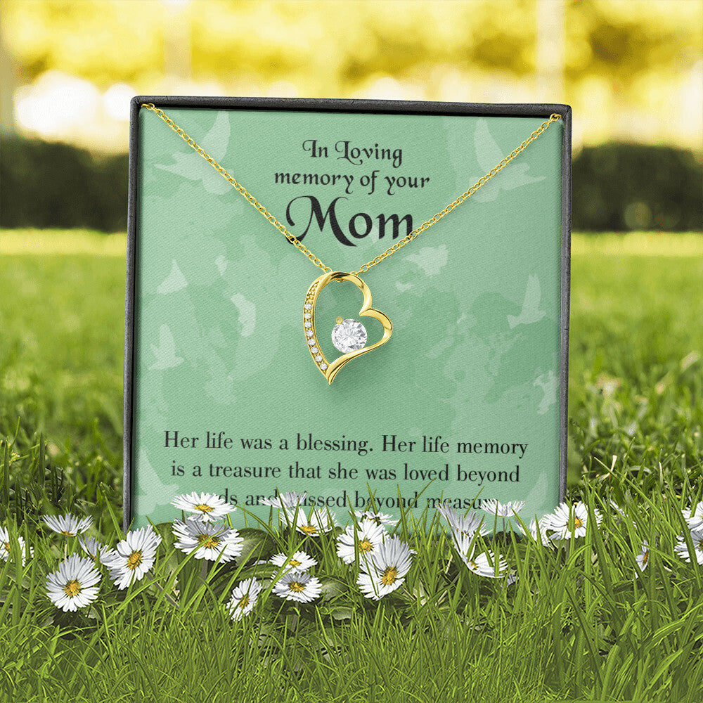 To Mom Remembrance Message Mom's Life a Blessing Forever Necklace w Message Card-Express Your Love Gifts