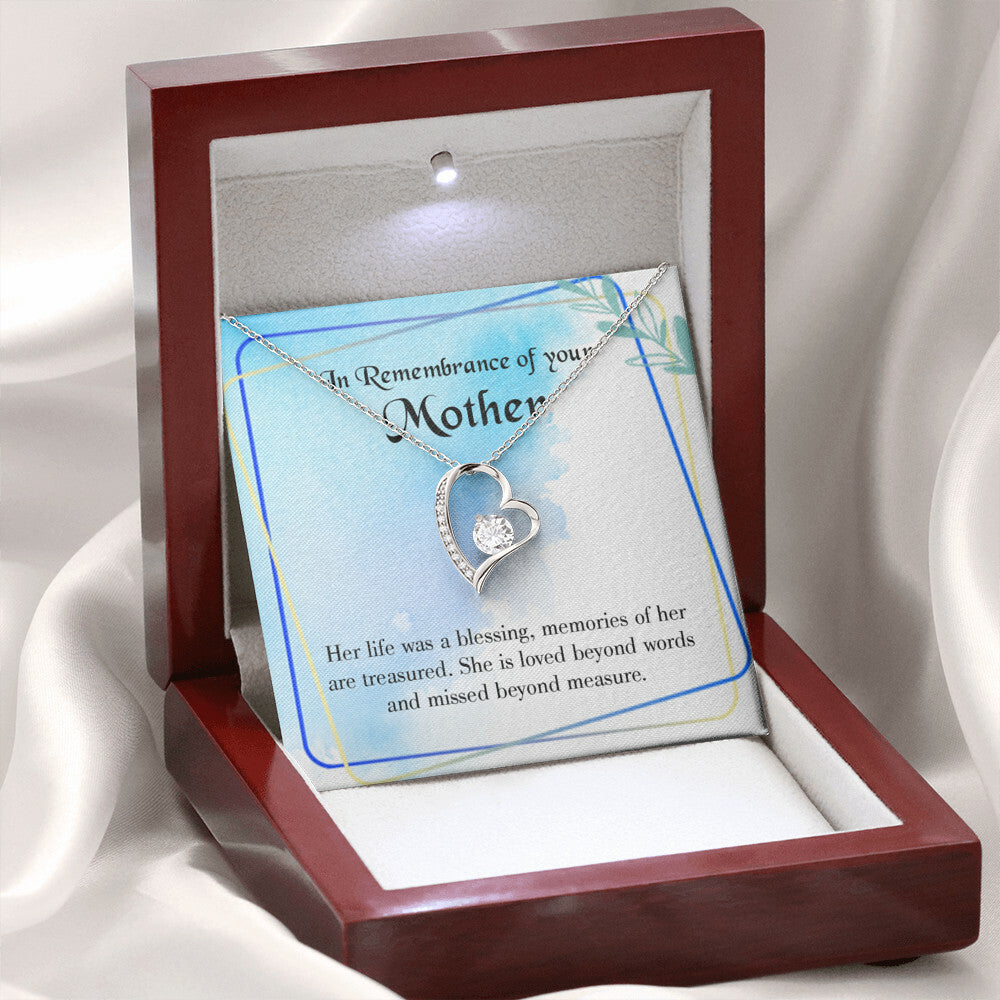 To Mom Remembrance Message Mom's Life is a Blessing Forever Necklace w Message Card-Express Your Love Gifts