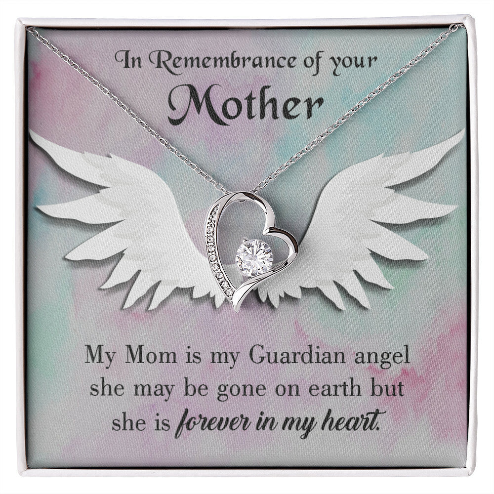 To Mom Remembrance Message Mommy Guardian Angel Forever Necklace w Message Card-Express Your Love Gifts