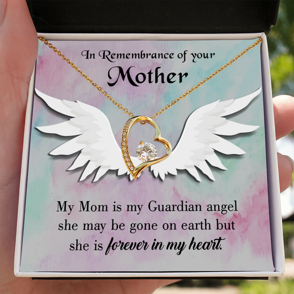 To Mom Remembrance Message Mommy Guardian Angel Forever Necklace w Message Card-Express Your Love Gifts