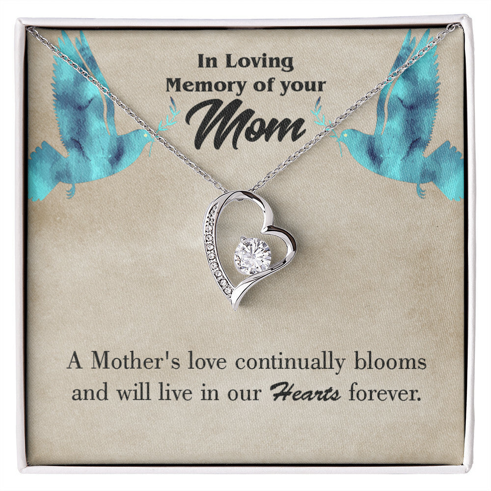 To Mom Remembrance Message Mother's Love Blooms Forever Necklace w Message Card-Express Your Love Gifts