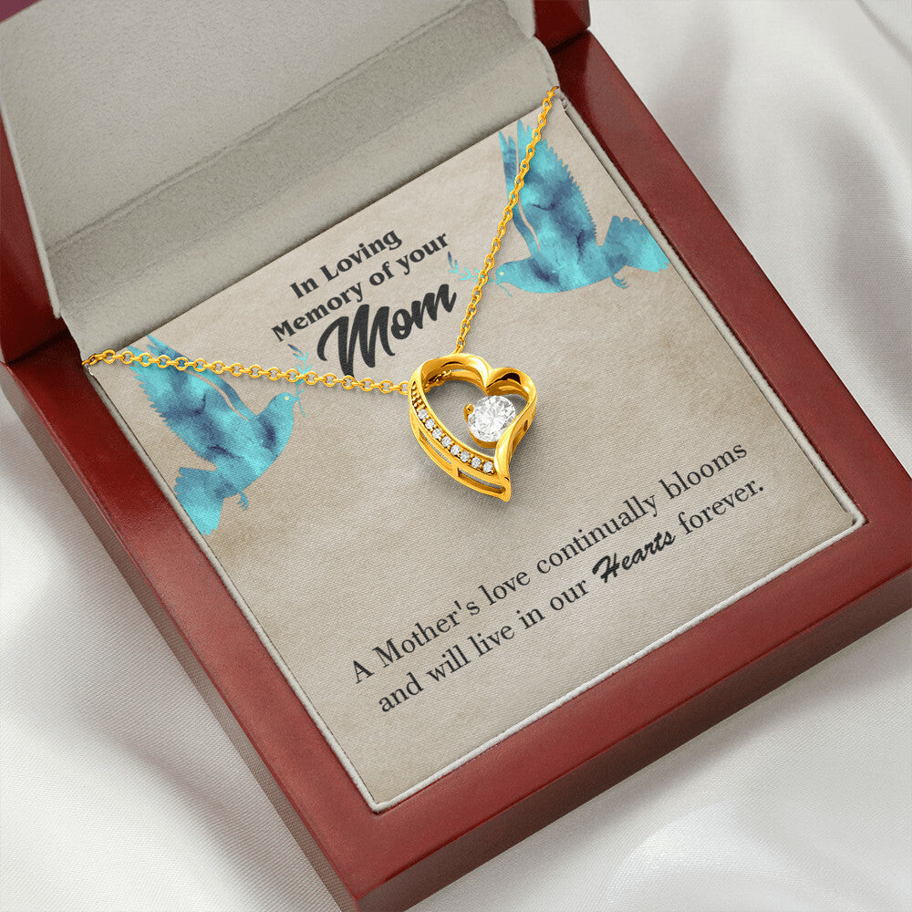 To Mom Remembrance Message Mother's Love Blooms Forever Necklace w Message Card-Express Your Love Gifts