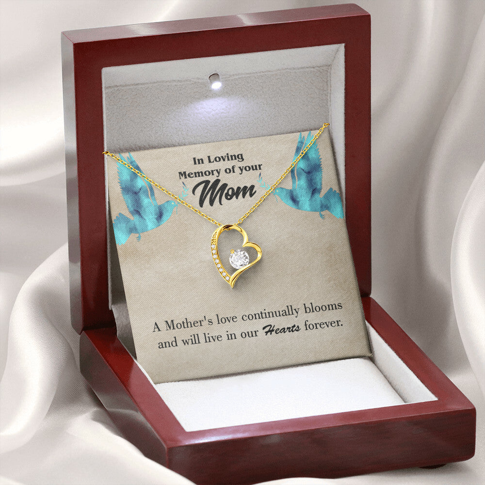 To Mom Remembrance Message Mother's Love Blooms Forever Necklace w Message Card-Express Your Love Gifts