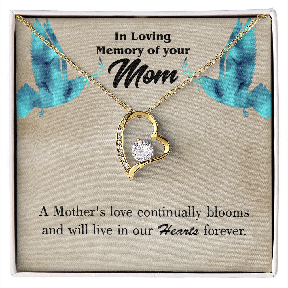 To Mom Remembrance Message Mother's Love Blooms Forever Necklace w Message Card-Express Your Love Gifts