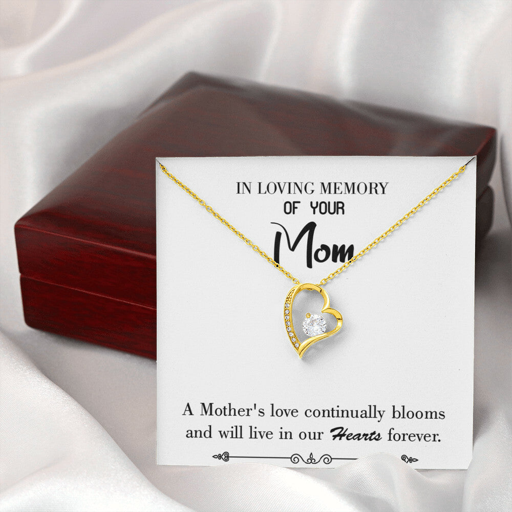 To Mom Remembrance Message Mother's Love Blooms White Forever Necklace w Message Card-Express Your Love Gifts