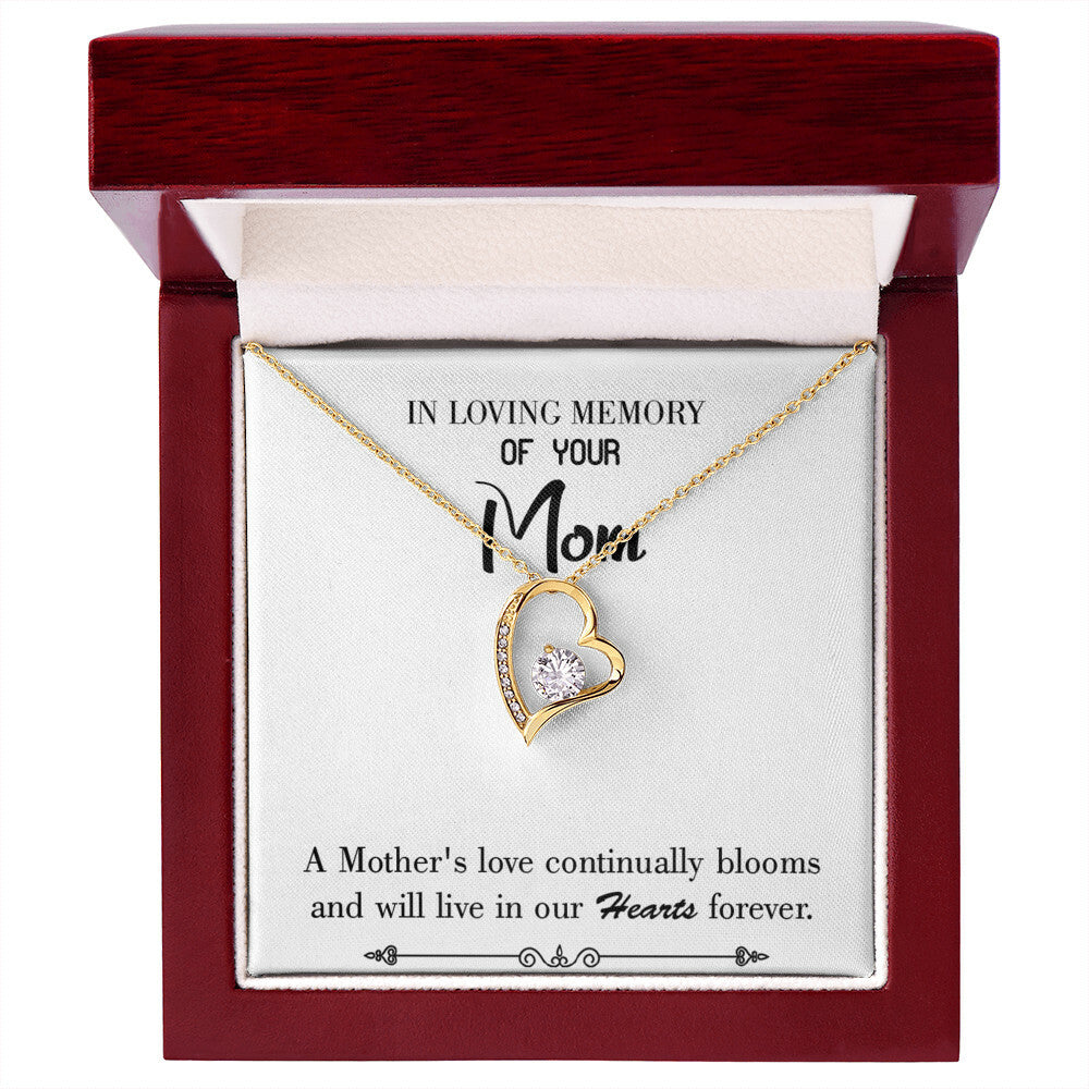 To Mom Remembrance Message Mother's Love Blooms White Forever Necklace w Message Card-Express Your Love Gifts