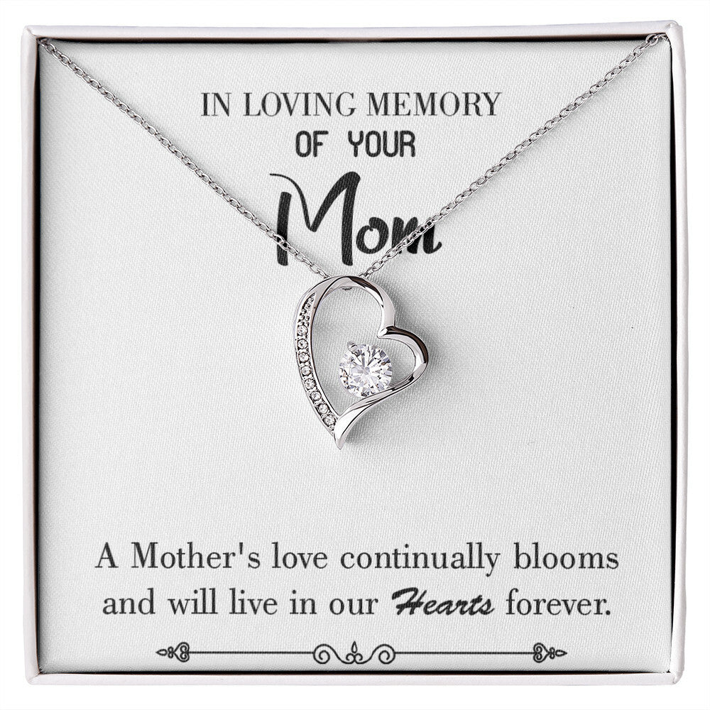 To Mom Remembrance Message Mother's Love Blooms White Forever Necklace w Message Card-Express Your Love Gifts