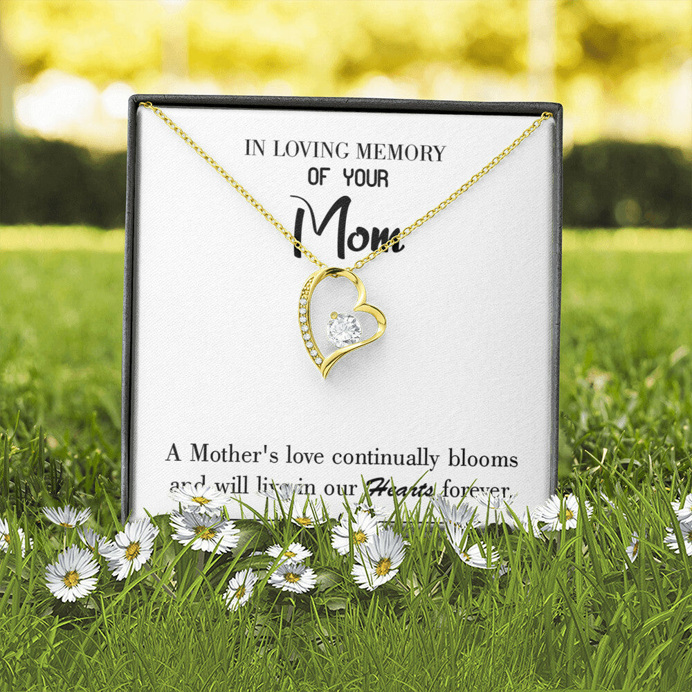 To Mom Remembrance Message Mother's Love Blooms White Forever Necklace w Message Card-Express Your Love Gifts